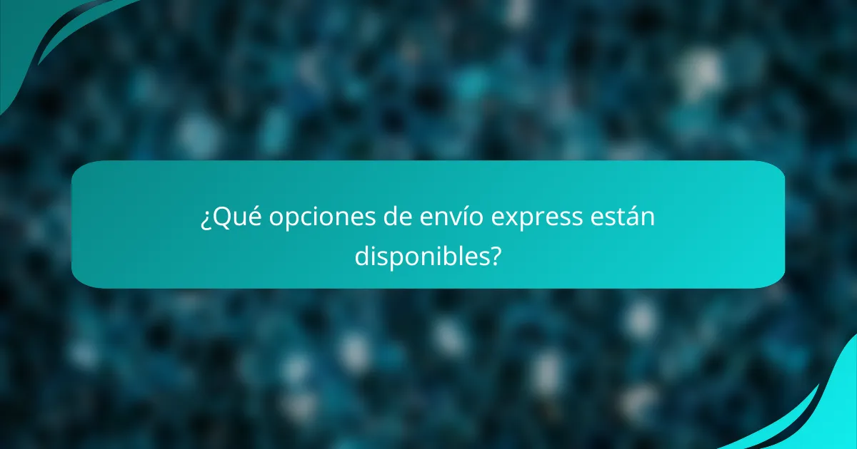 ¿Qué opciones de envío express están disponibles?