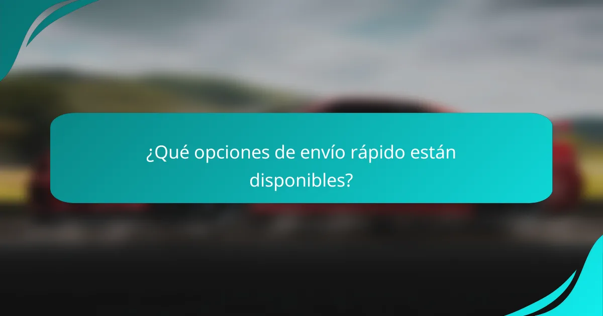 ¿Qué opciones de envío rápido están disponibles?