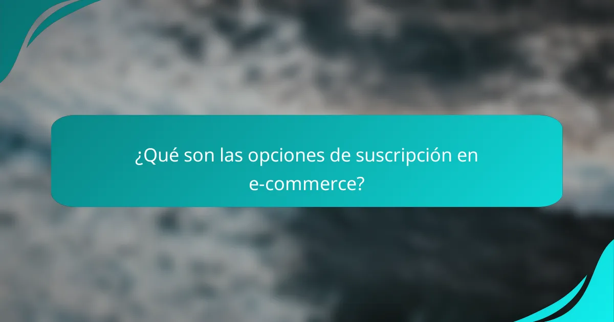 ¿Qué son las opciones de suscripción en e-commerce?